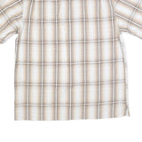 COLUMBIA Mens Beige & Brown Cotton Blend Plaid Shirt L Casual Outdoor