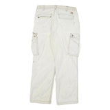 CARHARTT Mens Relaxed White Cargo Cotton Blend Trousers W34 L32 Workwear Zip