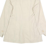 SANDRO Womens Cream Button Jacket S Polyester Blend Plain Elegant Lightweight