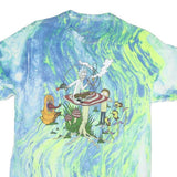 RICK & MORTY Mens Blue & Green Graphic T-Shirt M Short Sleeve Crew Neck Cartoon