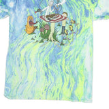 RICK & MORTY Mens Blue & Green Graphic T-Shirt M Short Sleeve Crew Neck Cartoon