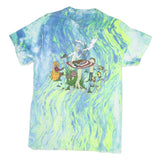 RICK & MORTY Mens Blue & Green Graphic T-Shirt M Short Sleeve Crew Neck Cartoon