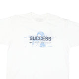 NIKE Mens White & Blue Success Soccer Camp Graphic T-Shirt S Short Sleeve Crew