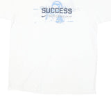 NIKE Mens White & Blue Success Soccer Camp Graphic T-Shirt S Short Sleeve Crew