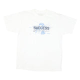 NIKE Mens White & Blue Success Soccer Camp Graphic T-Shirt S Short Sleeve Crew