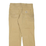 CARHARTT Mens Beige Regular Fit Straight Denim Zip Jeans W33 L32 Workwear