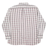 DAMINGO Mens Grey & Maroon Check Shirt XL Cotton Blend Long Sleeve Button