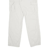 NEWPORT Mens Cotton White Regular Cargo Trousers W36 L34 Casual Zip Closure