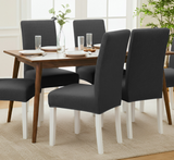 Anyseat Dark Grey Waterproof Chair Cover – Corn Kernel Pattern Stretch Slipcover for Dining Room
