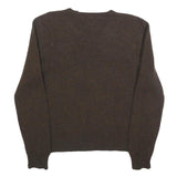 POLO RALPH LAUREN Mens Brown Wool Plain V-Neck Basic Knit Jumper M Classic