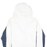 COLUMBIA Womens White & Blue Outdoor Jacket XL Polyester Blend Zip Hooded Plain