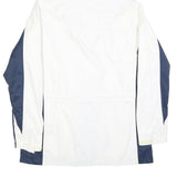 COLUMBIA Womens White & Blue Outdoor Jacket XL Polyester Blend Zip Hooded Plain