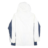 COLUMBIA Womens White & Blue Outdoor Jacket XL Polyester Blend Zip Hooded Plain