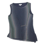 REISS Womens Navy Blue Green Printed Sleeveless Round Neck Top UK 8 Elegant