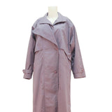 CARNER Womens Mauve Lilac Cotton Blend Button Jacket L Classic Relaxed Fit