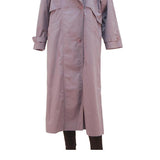 CARNER Womens Mauve Lilac Cotton Blend Button Jacket L Classic Relaxed Fit