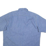 WRANGLER Mens Blue Denim Cotton Shirt XL Casual Button Pocket Workwear