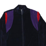 Womens Navy Blue Red Purple Colourblock Jacket L Polyester Blend Zip Casual