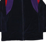 Womens Navy Blue Red Purple Colourblock Jacket L Polyester Blend Zip Casual