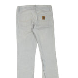 CARHARTT Womens Regular Fit Grey Denim Jeans Cotton Blend Zip W30 L32 Light Wash