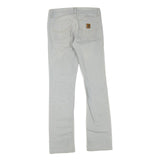CARHARTT Womens Regular Fit Grey Denim Jeans Cotton Blend Zip W30 L32 Light Wash