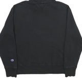 CHAMPION Mens Black Hoodie L Cotton Blend Pullover Logo Patch Sweatshirt