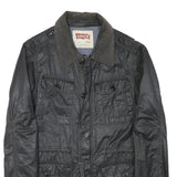 LEVI'S Mens Black Cotton Blend Casual Jacket S Classic Zip Pocketed