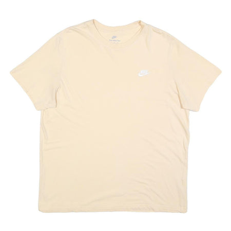 NIKE Mens Cream White Cotton Classic Logo T-Shirt XL Short Sleeve Crew Neck