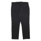 TOMMY HILFIGER Mens Cotton Blend Black Regular Straight Trousers W36 L32 Classic