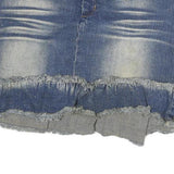 ANCHOR BLUE Womens Blue Denim Mini Cotton Blend Skirt Frayed Hem Casual M
