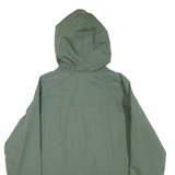 WOOLRICH Womens Green Cotton Blend Hooded Jacket XL Plain Zip Casual Outerwear