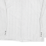 C&A Womens White Basic Long Sleeve Collared Blouse L Lightweight Polyester