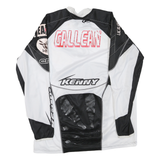 Mens Black & White Racing Graphic Long Sleeve Crew Neck T-Shirt Size L