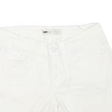 LEVI'S Womens White Cotton Blend Casual Shorts M W30 Raw Hem Classic Fit