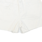 LEVI'S Womens White Cotton Blend Casual Shorts M W30 Raw Hem Classic Fit