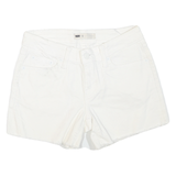 LEVI'S Womens White Cotton Blend Casual Shorts M W30 Raw Hem Classic Fit