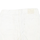 LEVI'S Womens White Cotton Blend Casual Shorts M W30 Raw Hem Classic Fit