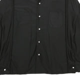 GOLDEN ARROW Mens Black Nylon Shirt L Long Sleeve Button Front Casual
