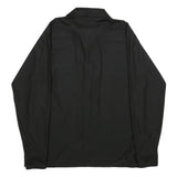 GOLDEN ARROW Mens Black Nylon Shirt L Long Sleeve Button Front Casual