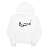 CONVERSE Womens White Hoodie M Cotton Blend Casual Pullover Hooded Sweatshirt