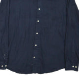 NAUTICA Mens Navy Blue Shirt M Cotton Blend Long Sleeve Casual