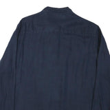 NAUTICA Mens Navy Blue Shirt M Cotton Blend Long Sleeve Casual