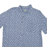 CAMPIA Mens Blue Abstract Pattern Rayon Shirt XL Casual Button Up Relaxed Fit