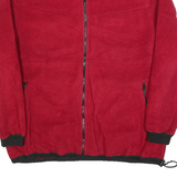 Womens Red Plain Polyester Full Zip Jumper L Casual Comfortable Basic