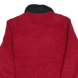Womens Red Plain Polyester Full Zip Jumper L Casual Comfortable Basic
