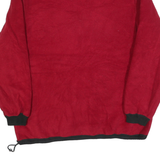 Womens Red Plain Polyester Full Zip Jumper L Casual Comfortable Basic