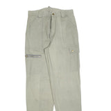 Mens Beige Cotton Regular Cargo Trousers W30 L34 Zip Closure