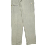 Mens Beige Cotton Regular Cargo Trousers W30 L34 Zip Closure