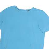 NOTIONS Womens Blue Basic Top Short Sleeve Round Neck Plain S Lightweight