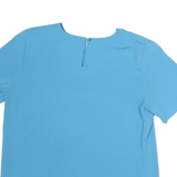 NOTIONS Womens Blue Basic Top Short Sleeve Round Neck Plain S Lightweight